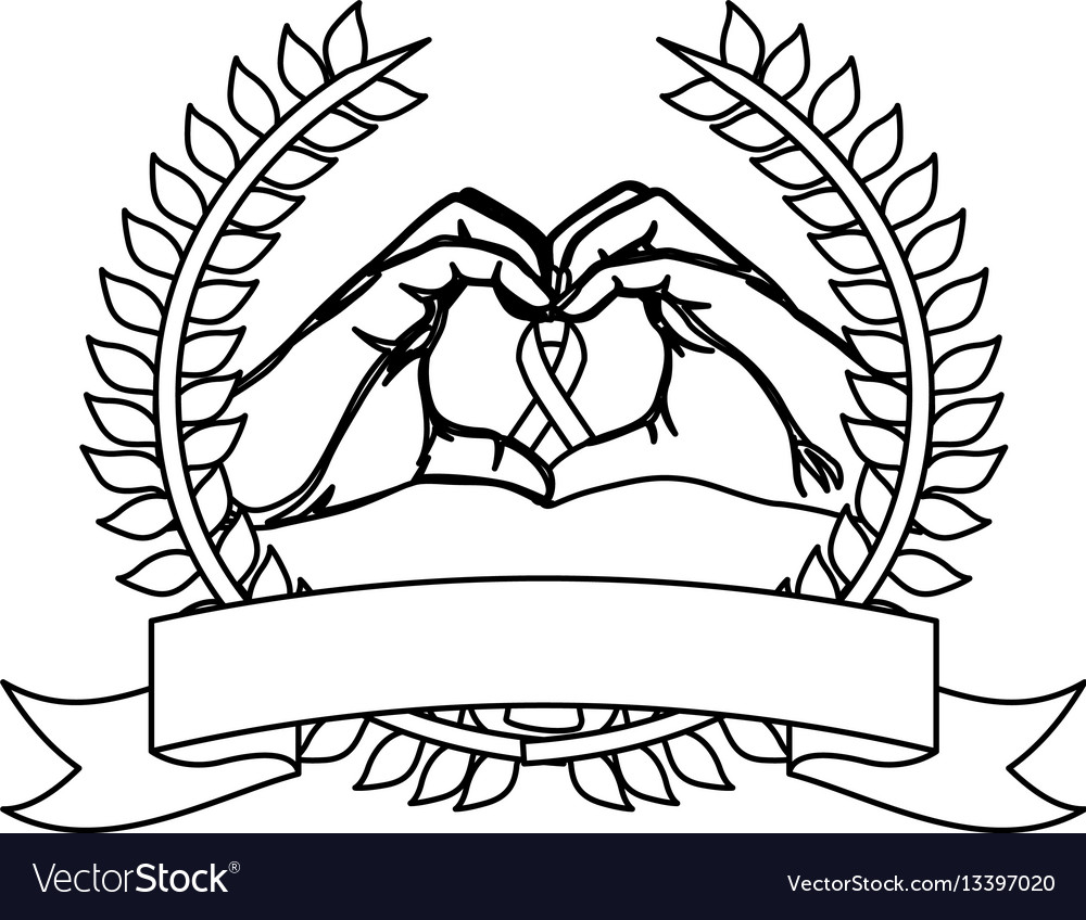 Symbol Handform Herz mit Brustkrebs Band