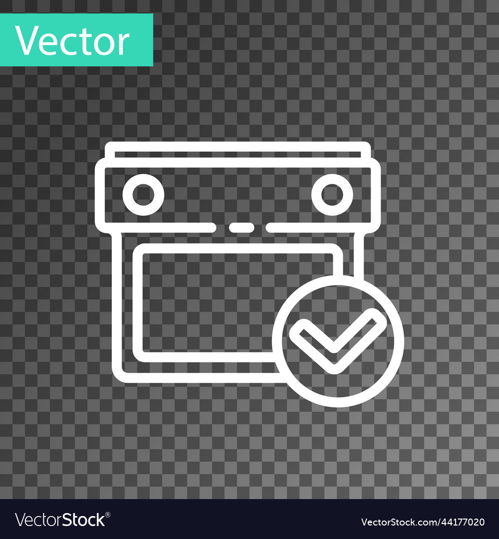 White line calendar with check mark icon isolated Vector Image White line calendar with check mark icon isolated