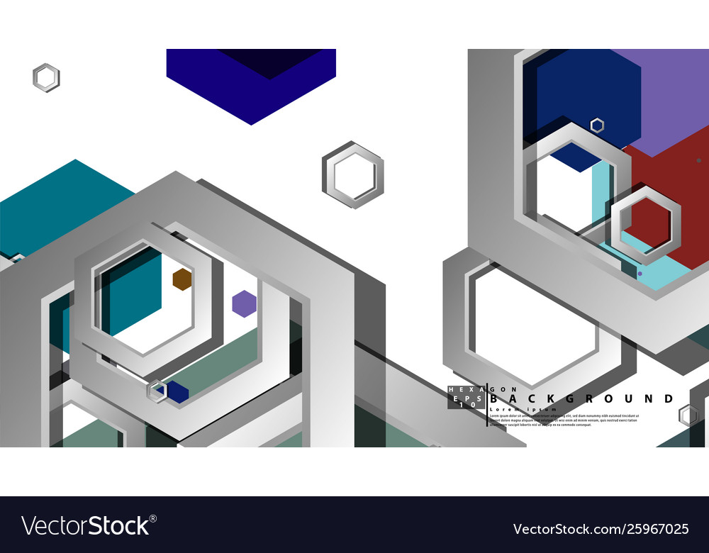Abstract geometric background with hexagon cold vector image Abstract geometric background with hexagon cold