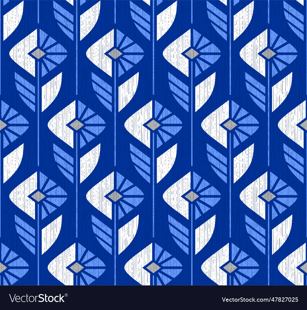 Blue seamless background with geometric white