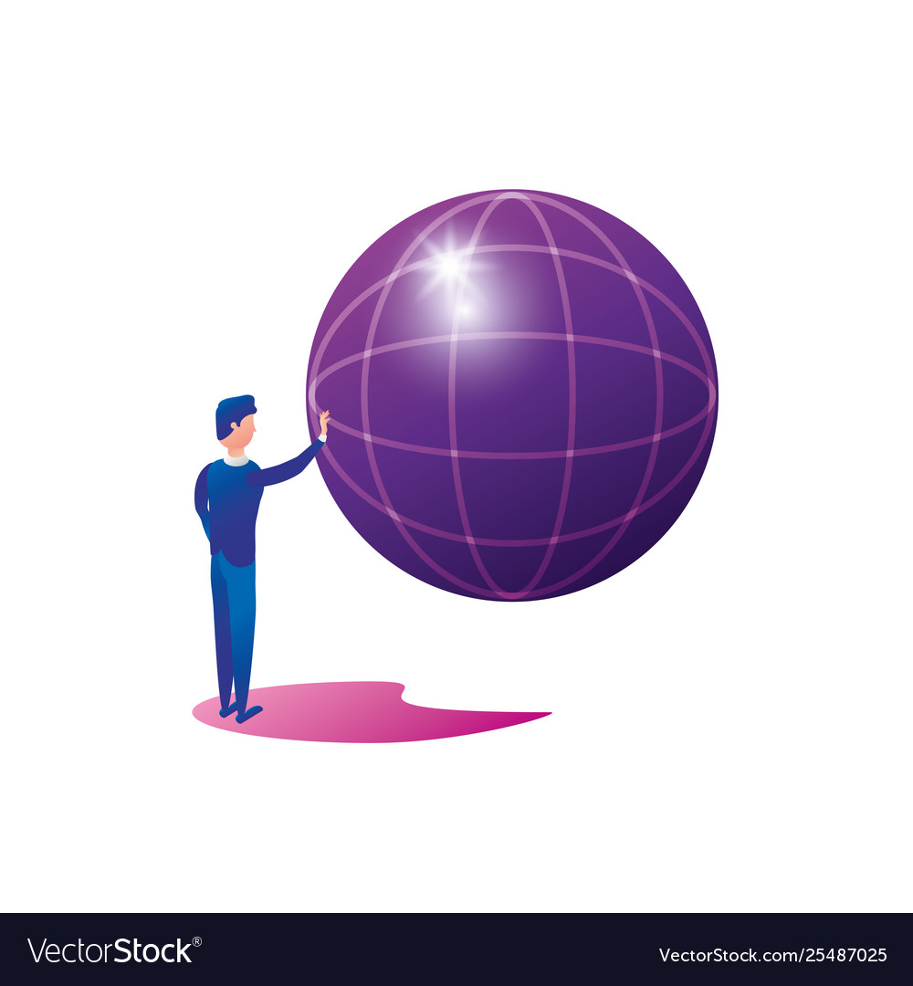 Businessman worker with sphere browser
