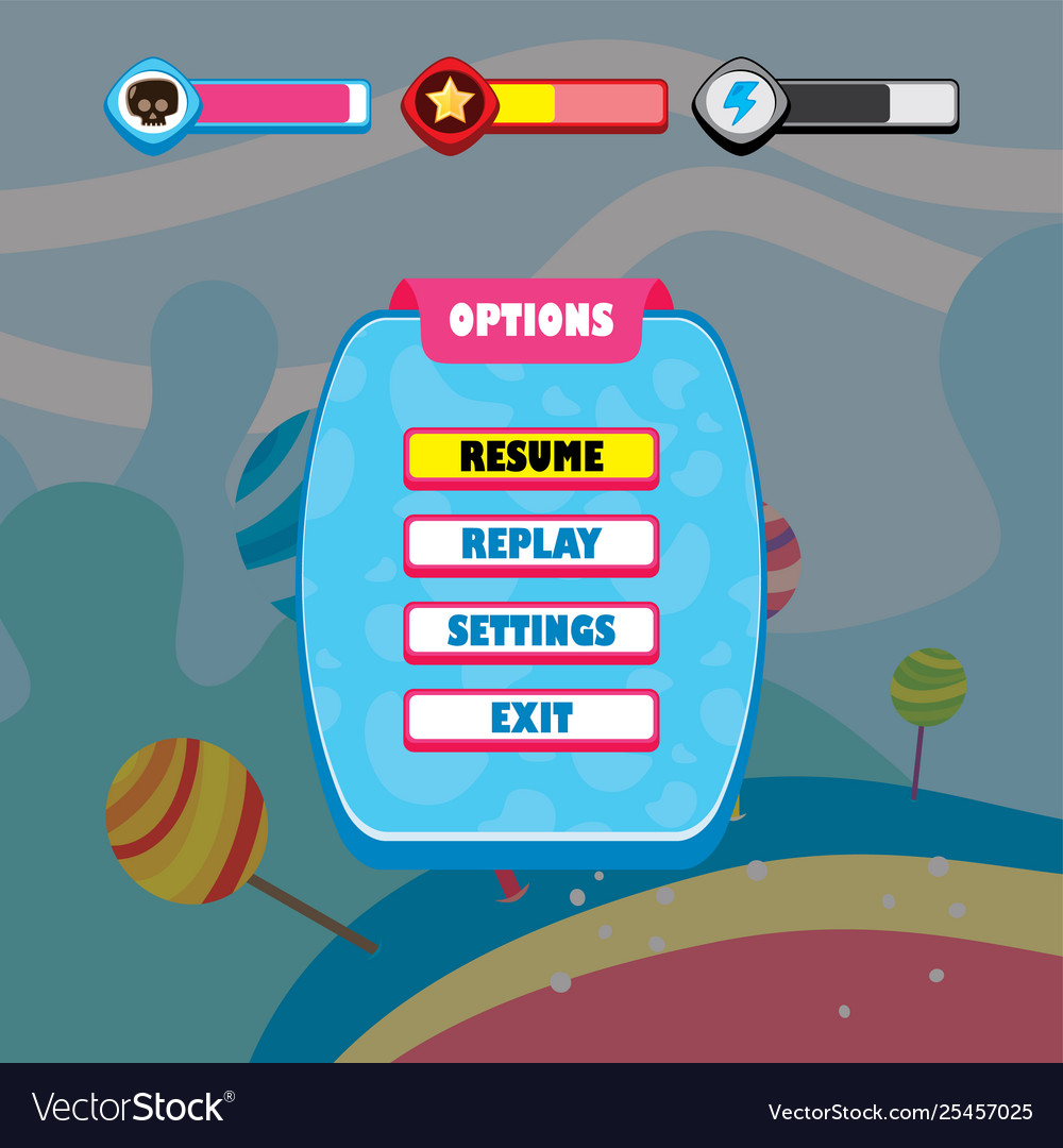 Spiel ui Menü Anwendung mobile App