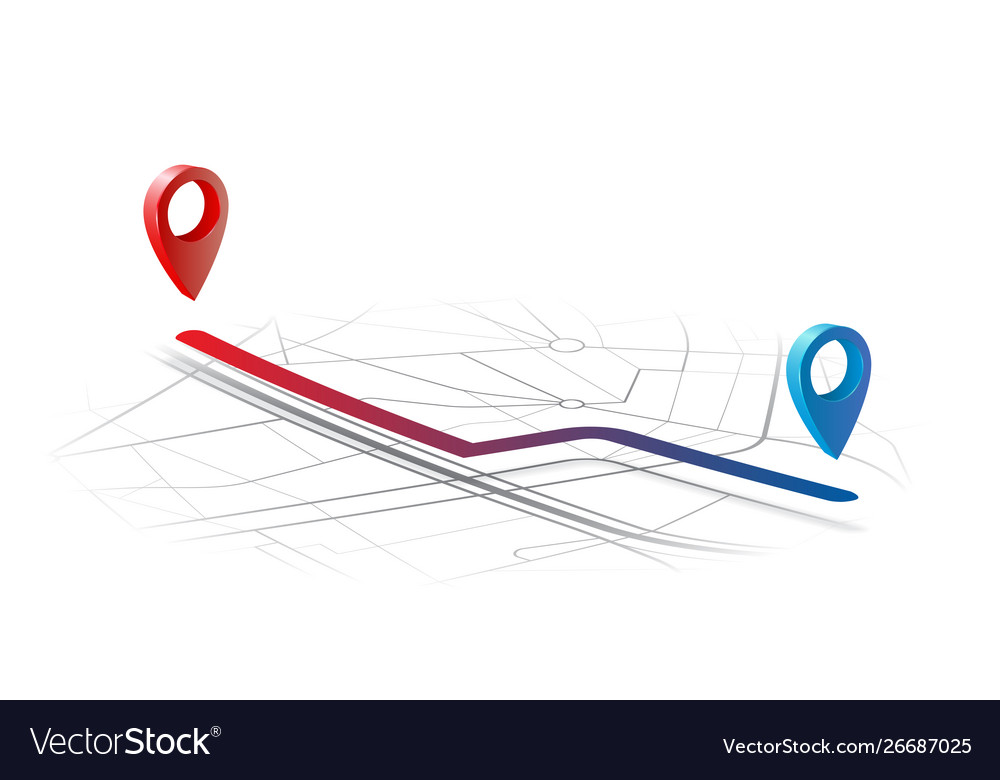 Gps navigator route from point a to b vector image Gps navigator route from point a to b