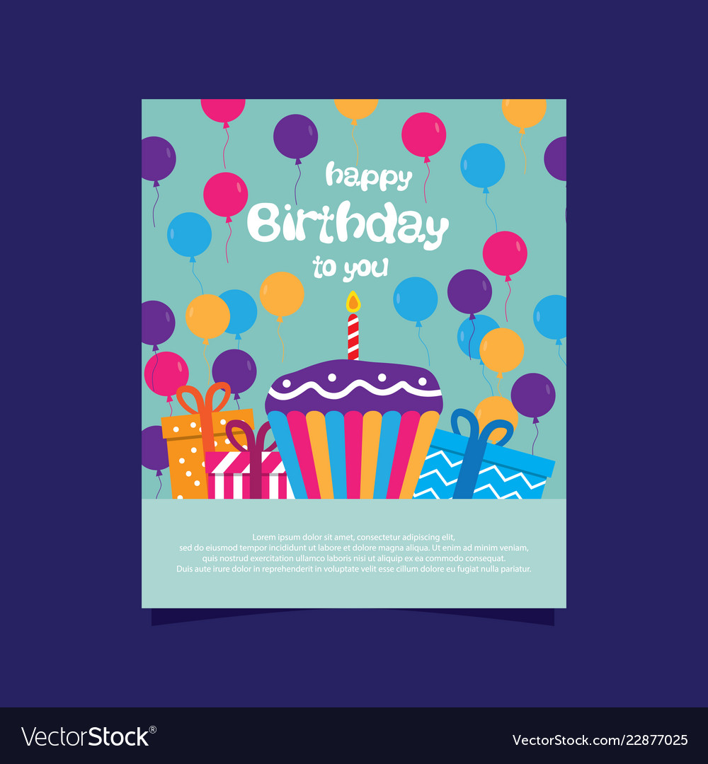 Happy birthday card template Royalty Free Vector Image