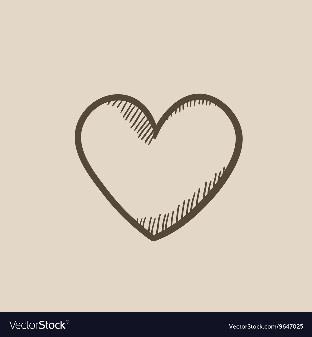 Herz Sketch Icon - Hand Drawn