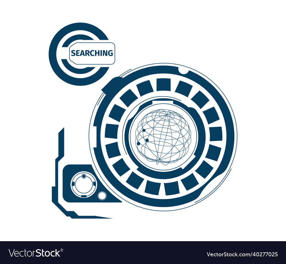 Holographic hud search composition vector image Holographic hud search composition