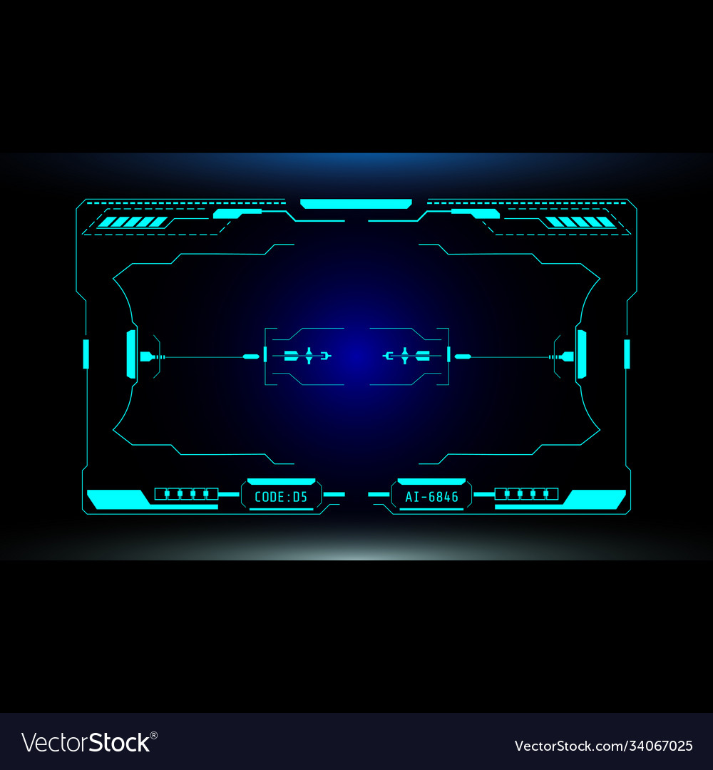 Hud futuristic elements automatic target scan vector image Hud futuristic elements automatic target scan