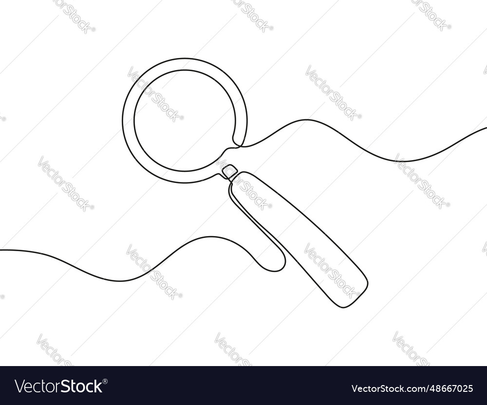 Magnifying icon in continuous style glass