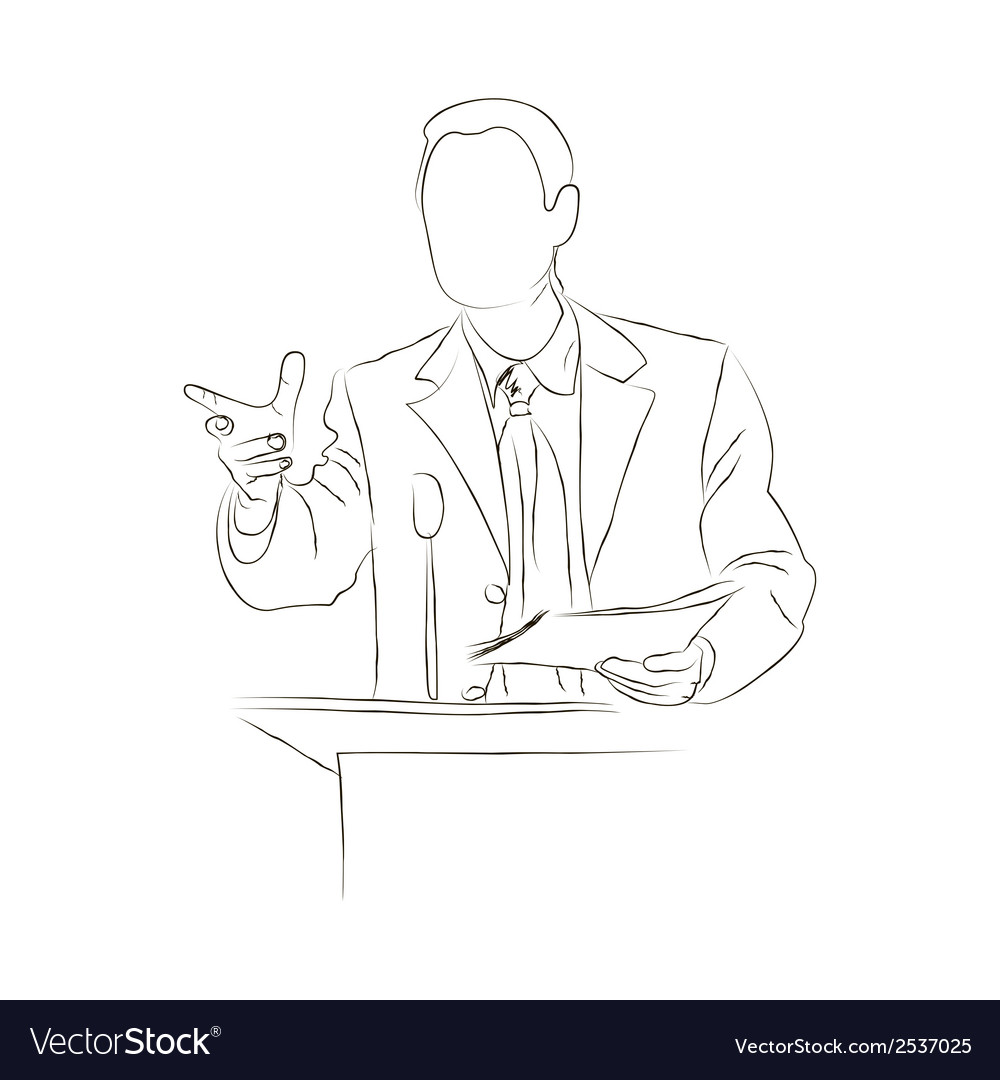 Orator Sketch with Podium