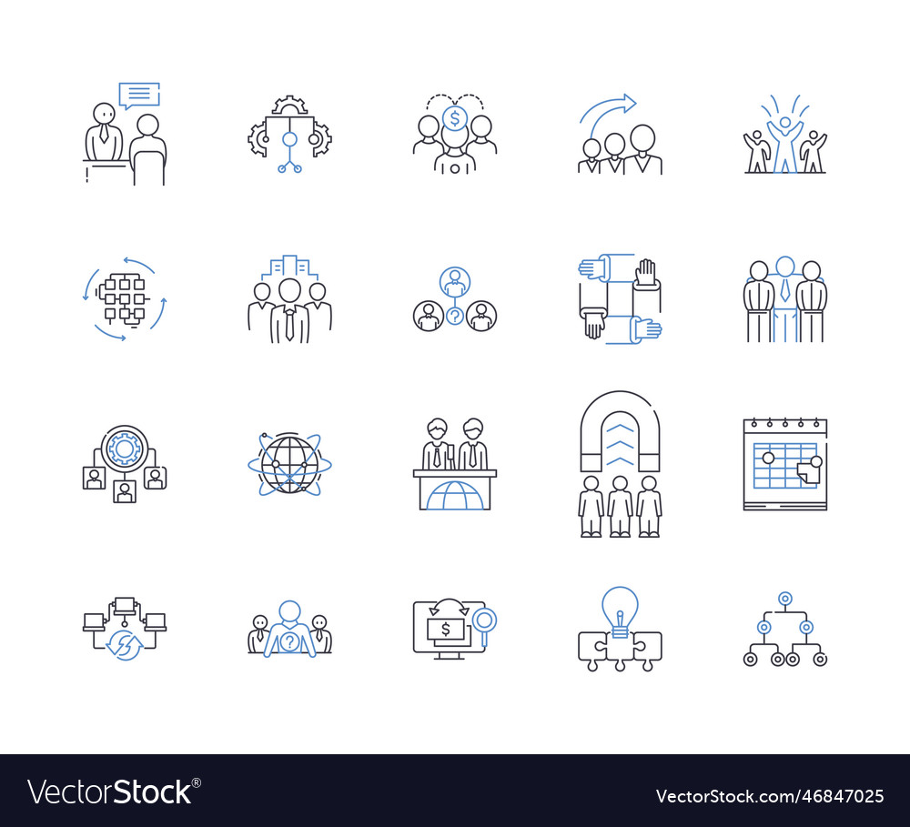 Presentation and demonstration line icons