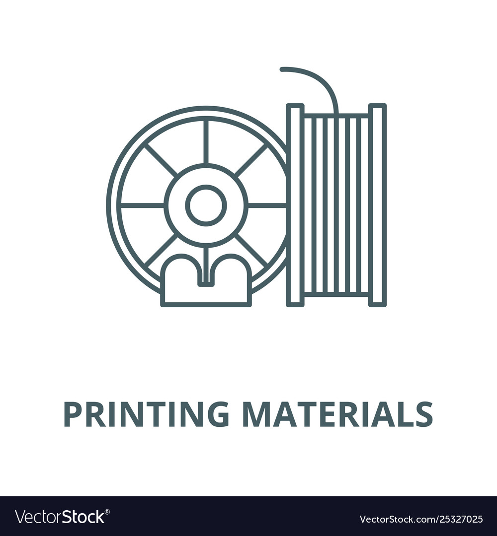 Printing materials line icon linear vector image Printing materials line icon linear