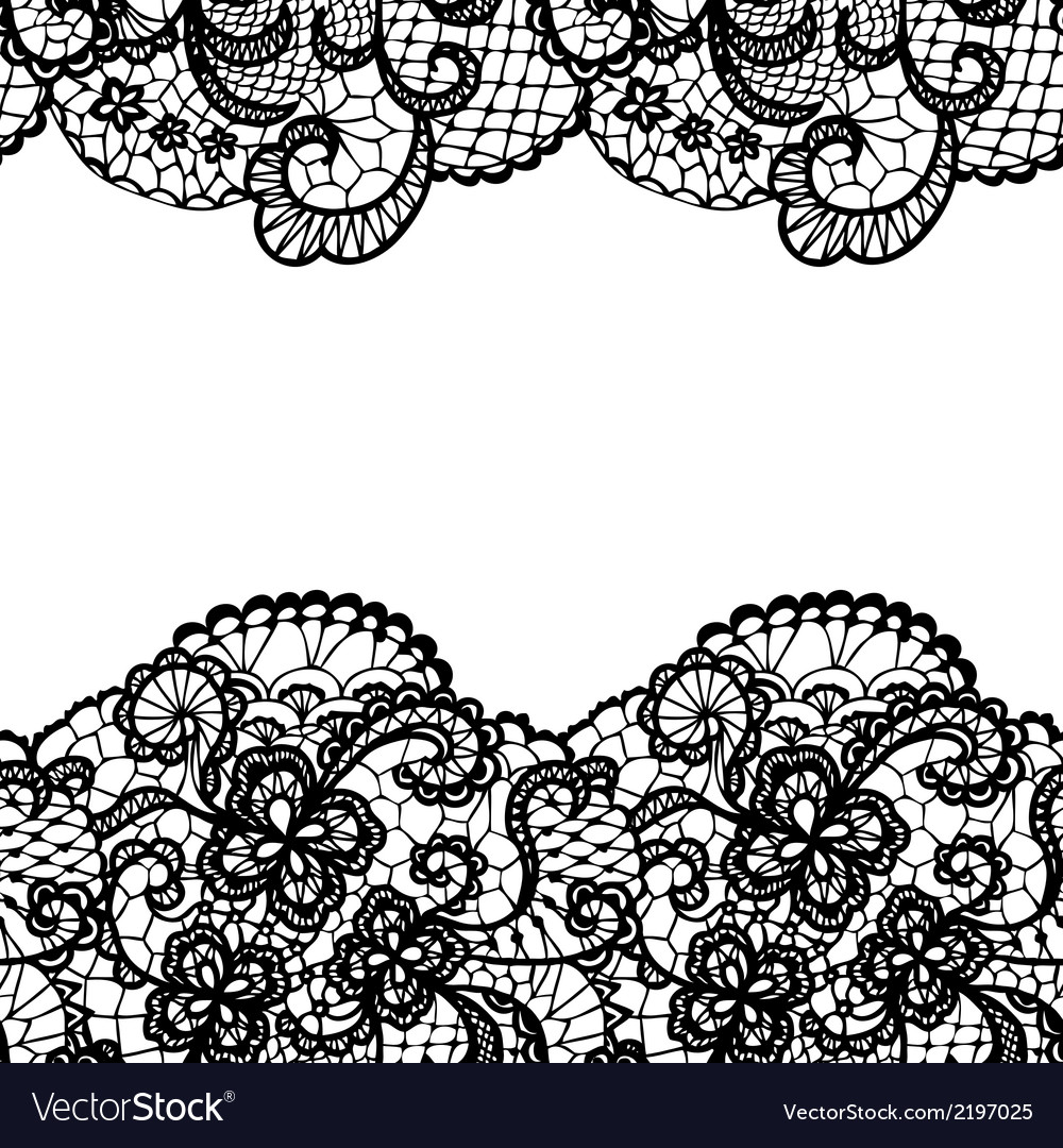 Seamless lace border Invitation card Royalty Free Vector