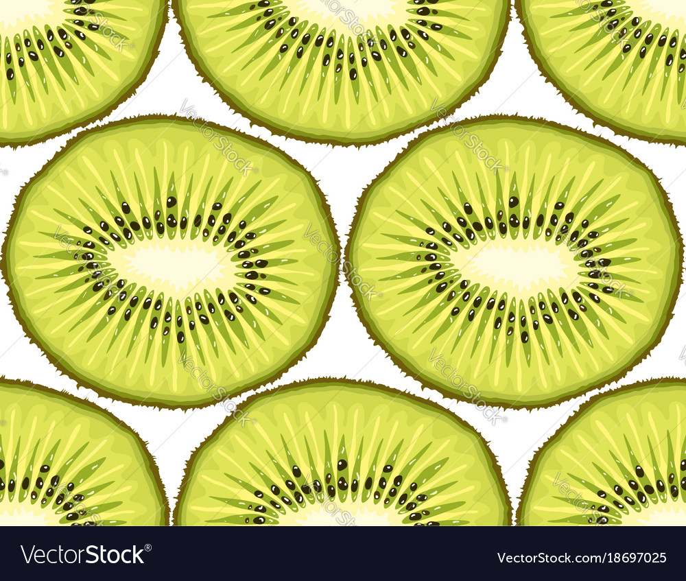 Seamless pattern from kiwi slices
