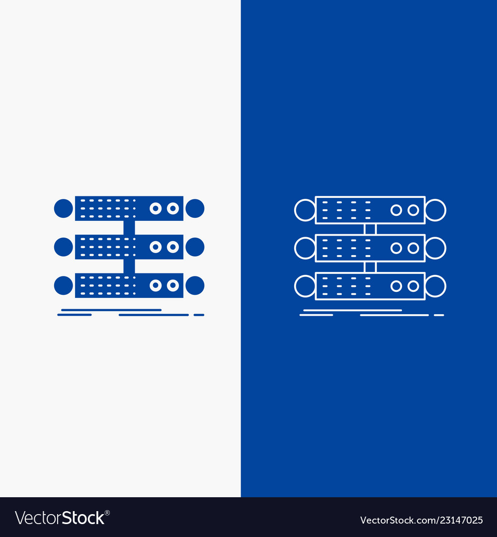 Server structure rack database data line vector image Server structure rack database data line