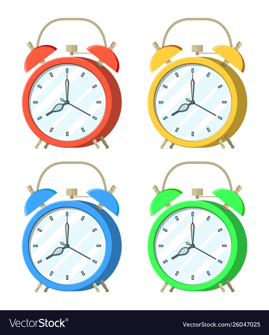 Set alarm clock Royalty Free Vector Image - VectorStock