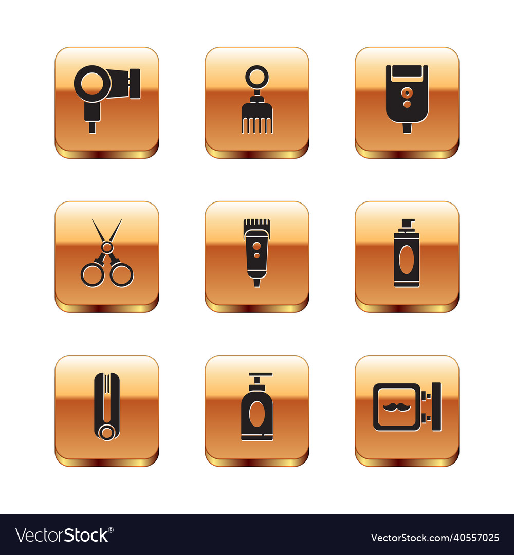 Set hair dryer curling iron for hair cream Vector Image