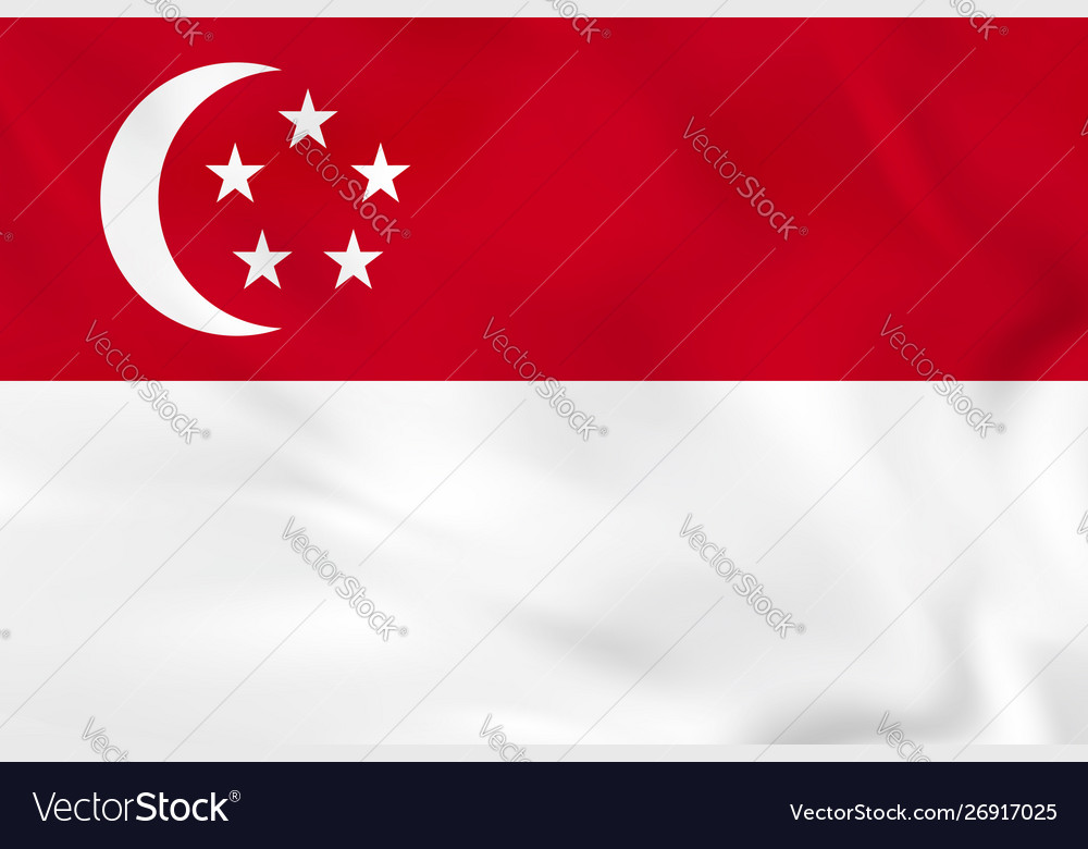 Singapore waving flag national