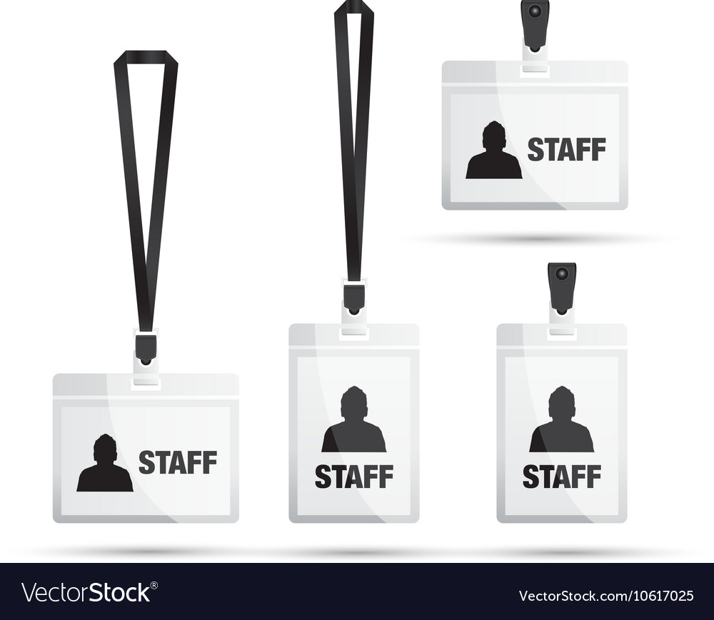 Staff Pass Lanyards Royalty Free Vector Image Vectorstock