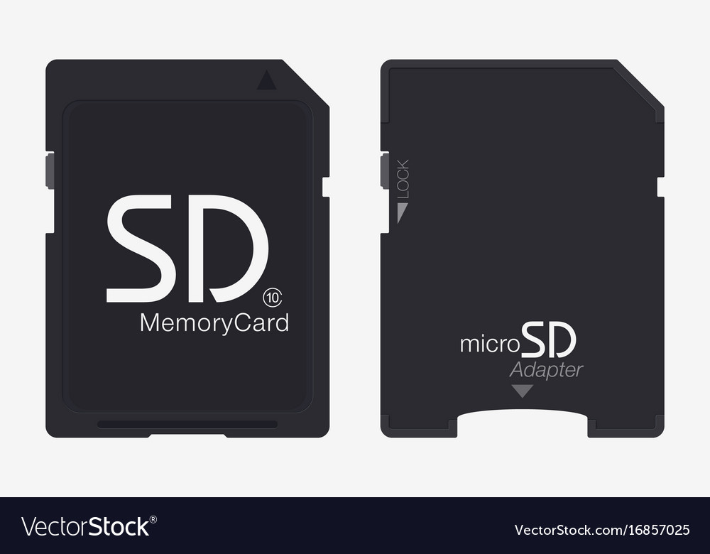 Top view micro sd to memory card adapter
