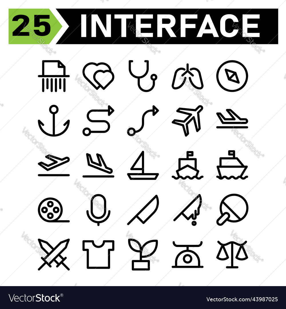 User interface icon set include file shred pepper