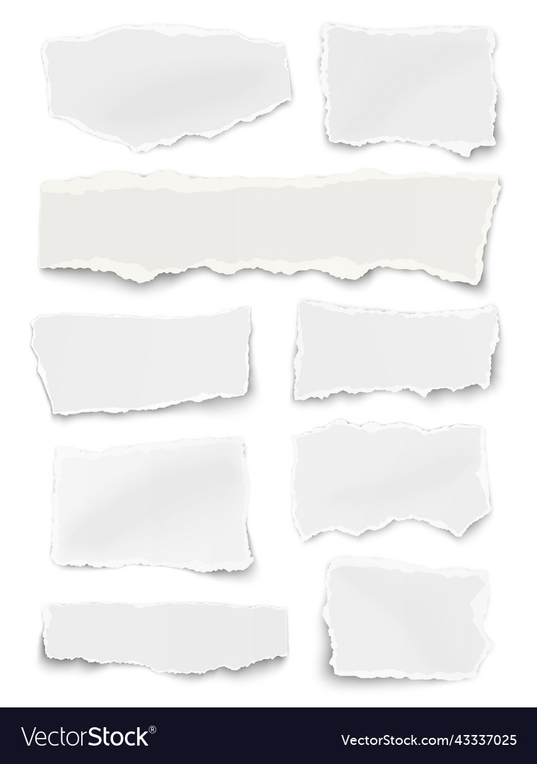 Vertical set of paper different shapes