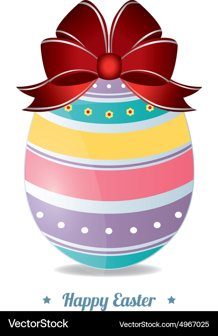 White background with an easter egg and text Vector Image