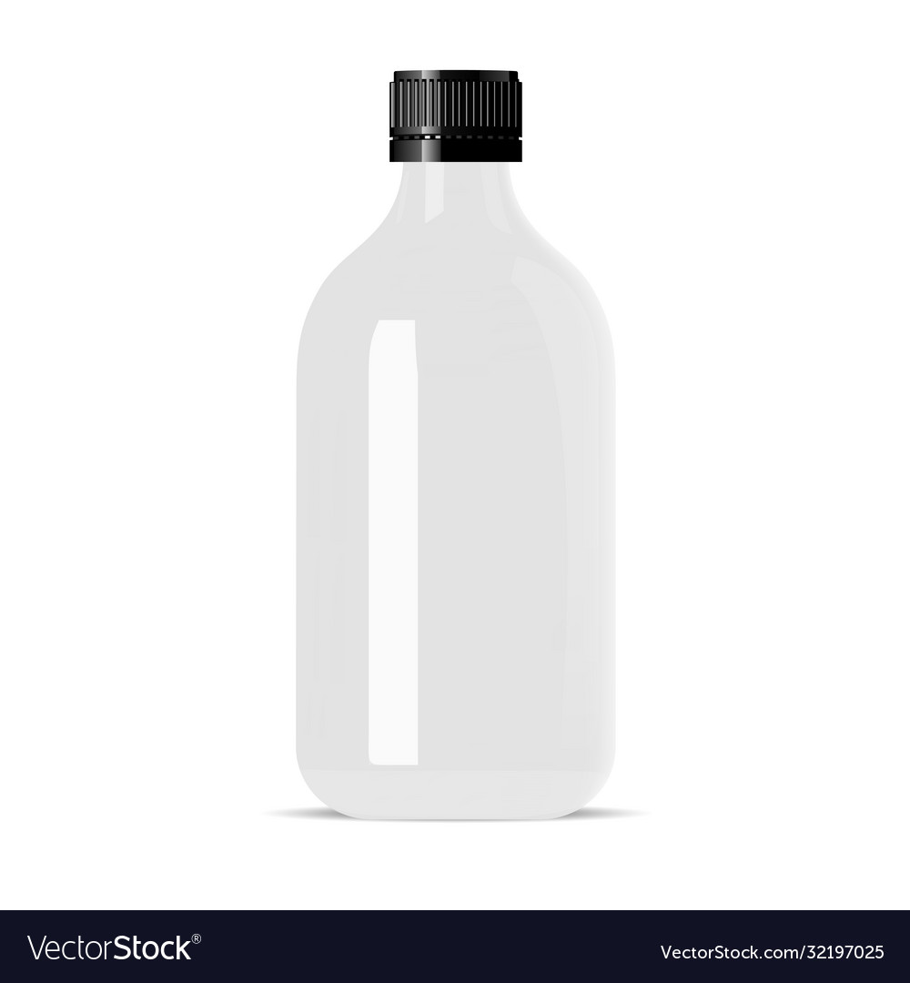 White glass cosmetic bottle medical vial mockup