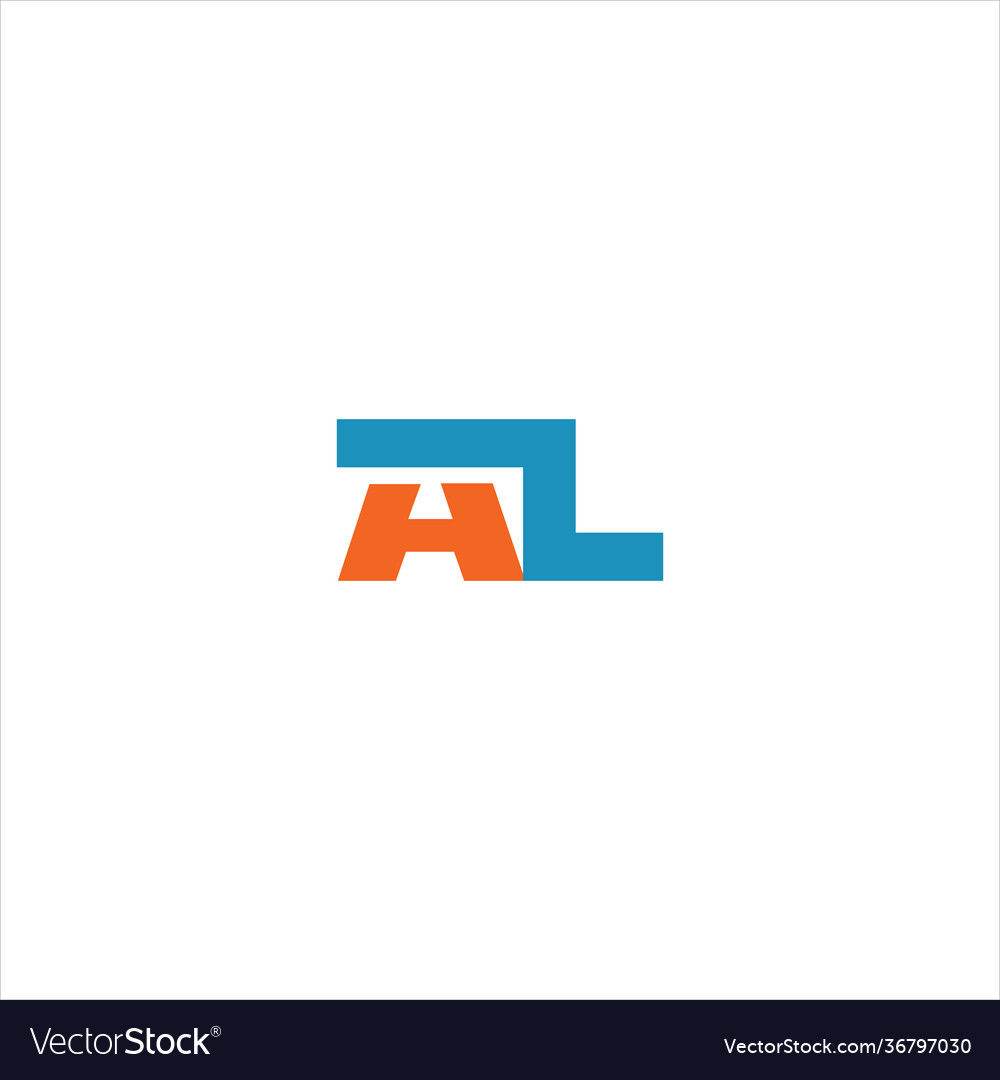 A l letter logo design on black color background