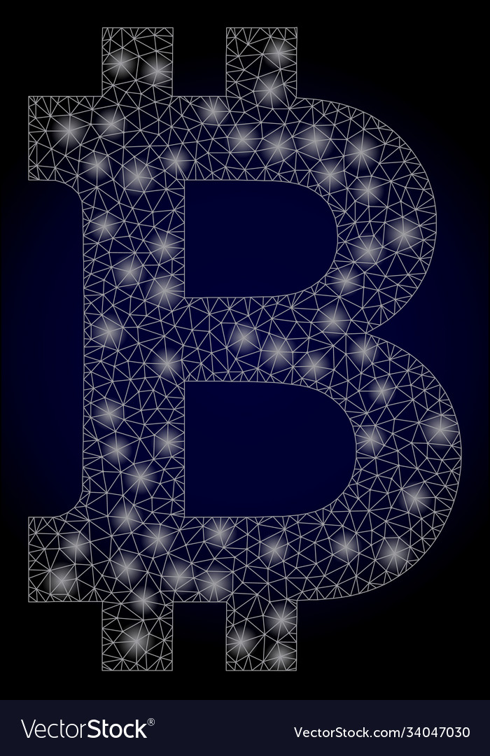 Bright web network bitcoin with light spots Vector Image Bright web network bitcoin with light spots