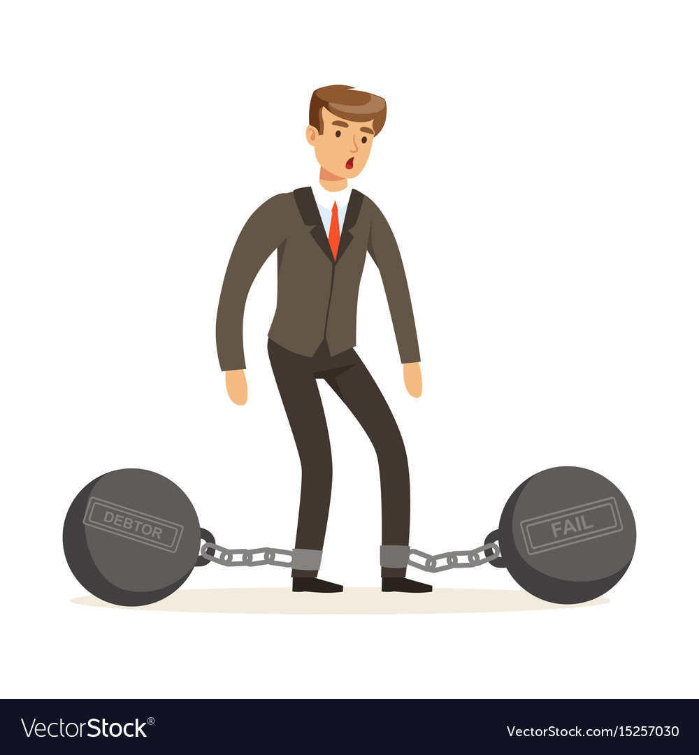 Businessman Shackled - Debt Concept
