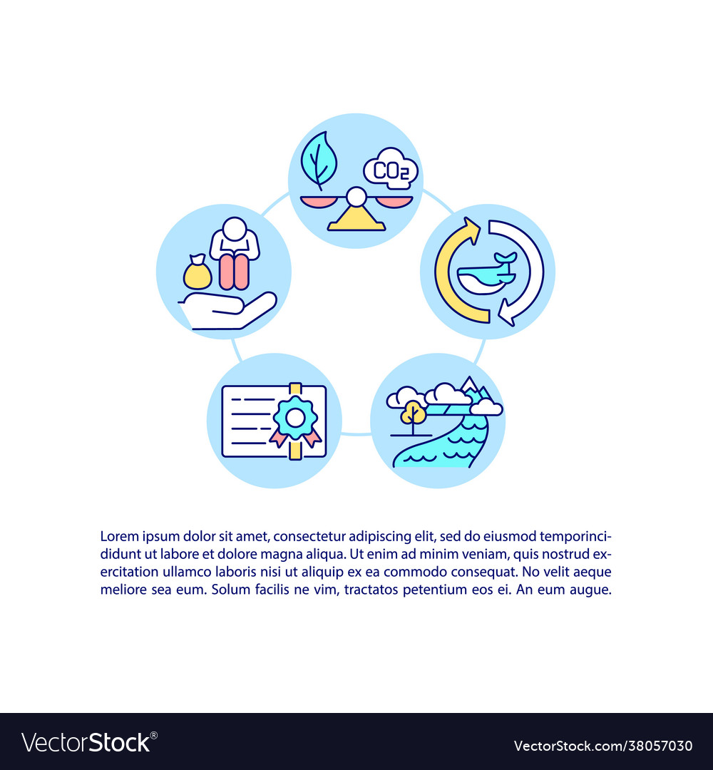 Carbon offset projects concept line icons Vector Image Carbon offset projects concept line icons