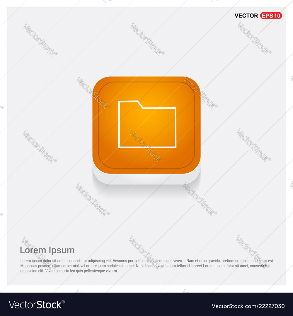 Computer folder icon orange abstract web button Vector Image Computer folder icon orange abstract web button