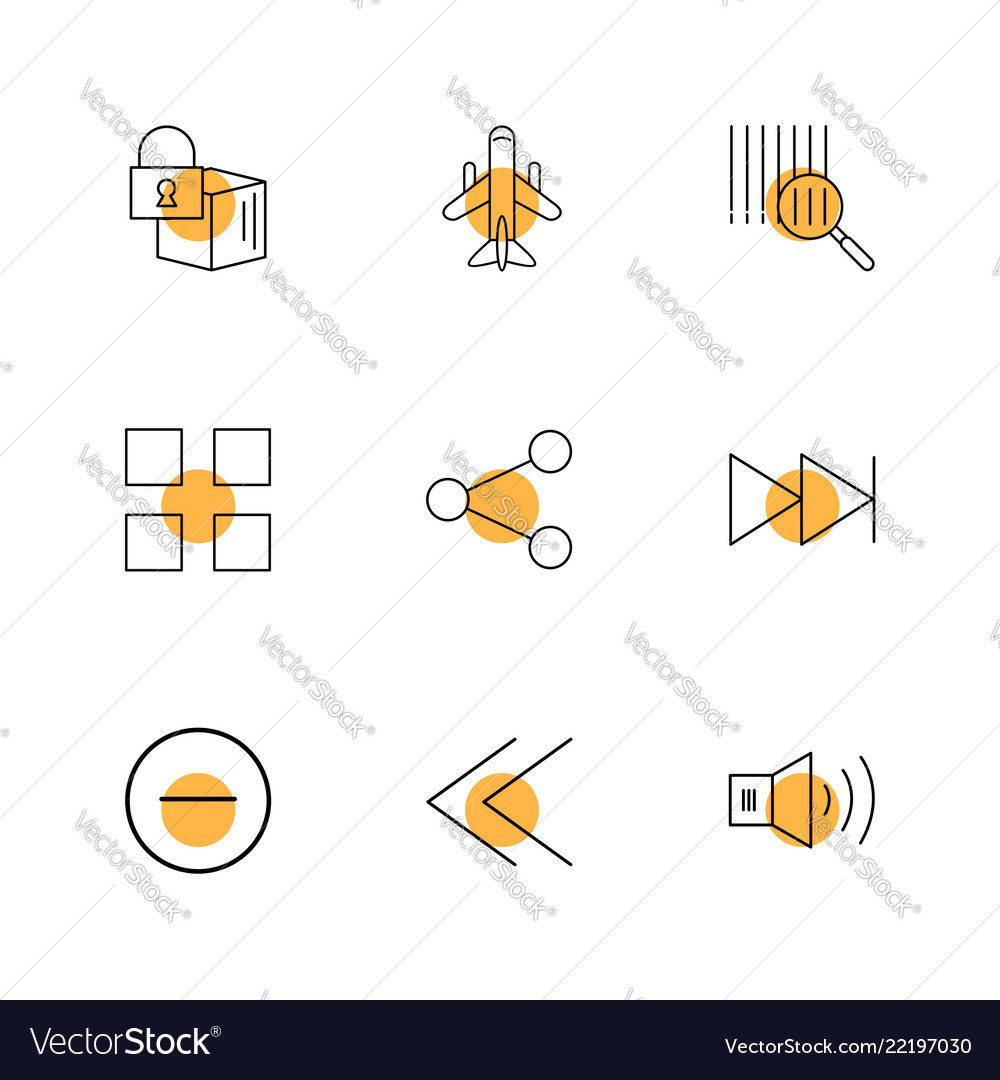 Cube share blocks speaker user interface icons
