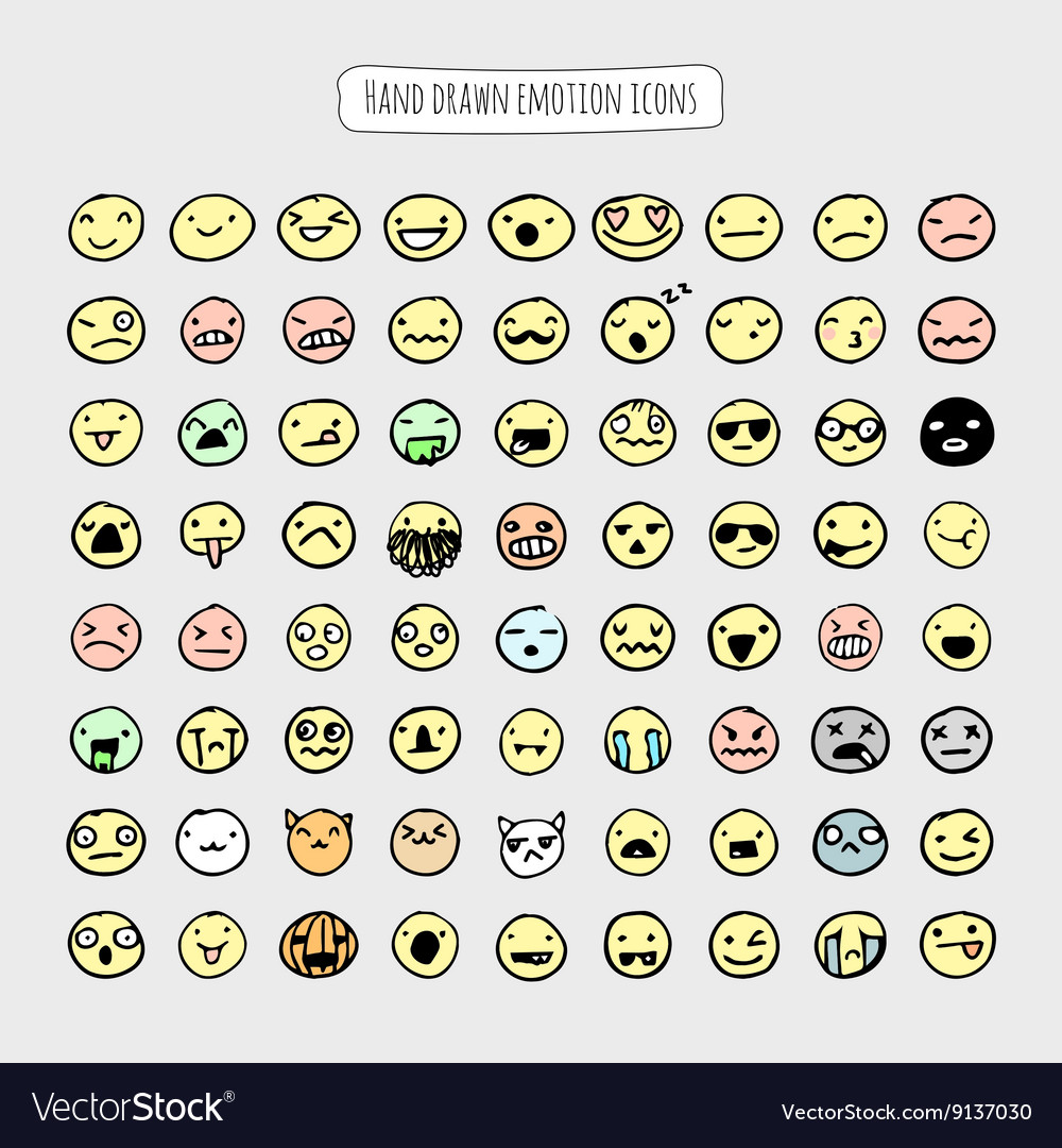 Hand drawn emotion icons