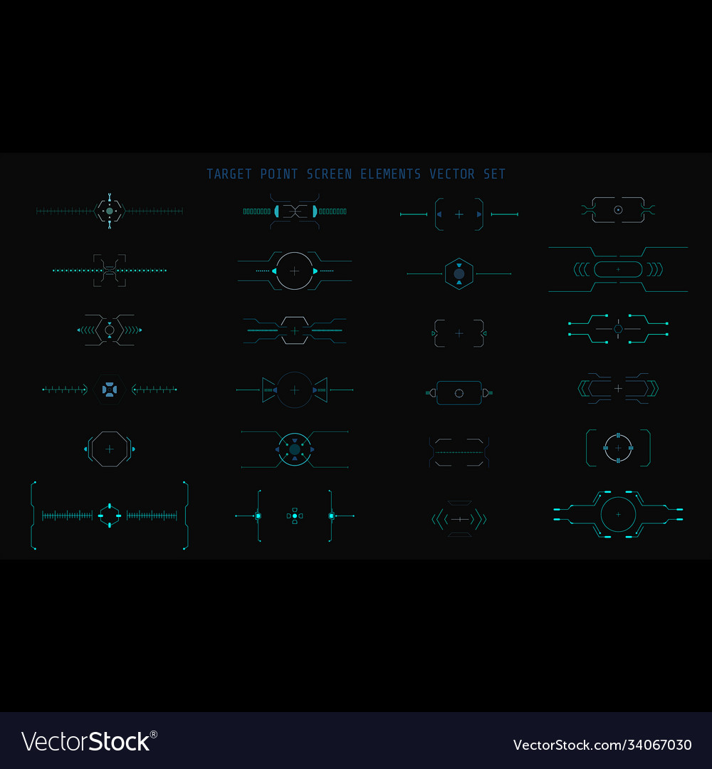 Hud abstrakte Zielpunkt Benutzer Bildschirmelemente gesetzt vector image Hud abstrakte Zielpunkt Benutzer Bildschirmelemente gesetzt