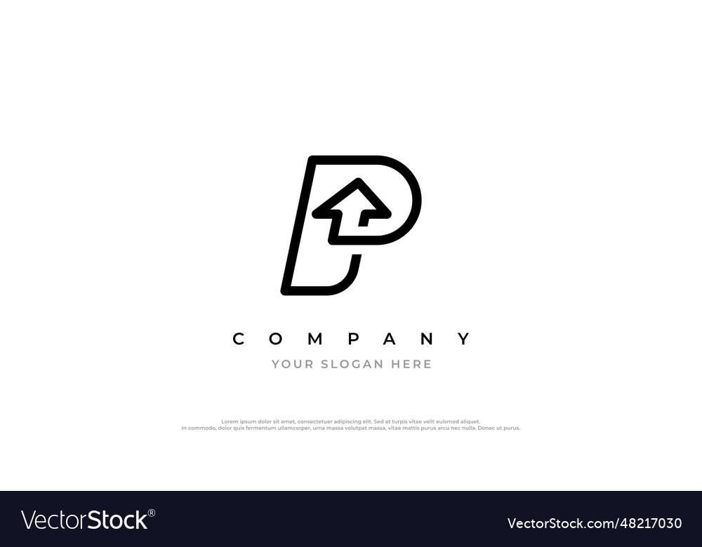 Letter p arrow logo design