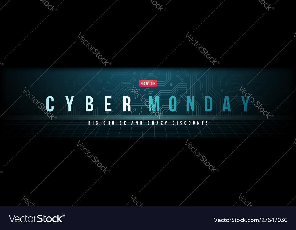Long Banner For Cyber Monday Sale Modern Vector Image