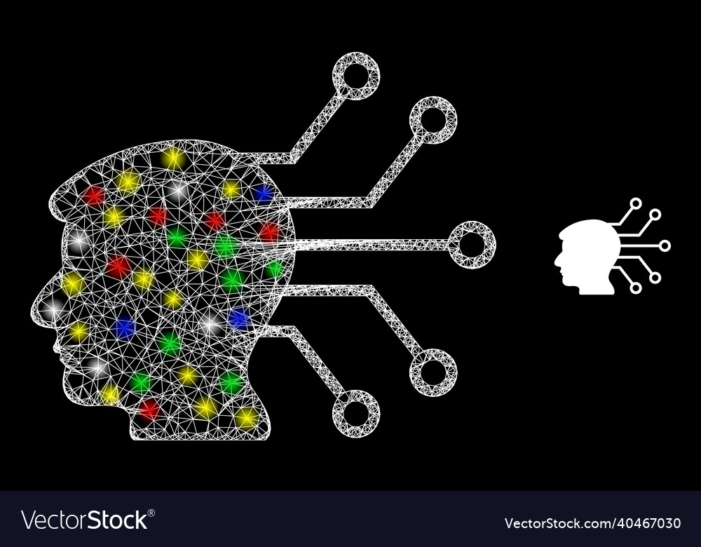 Magic irregular network neural link icon vector image Magic irregular network neural link icon
