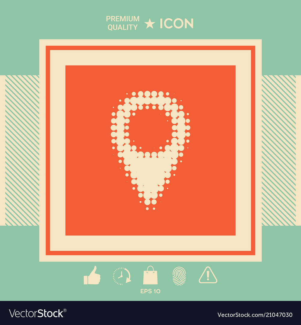 Map pointer halftone logo