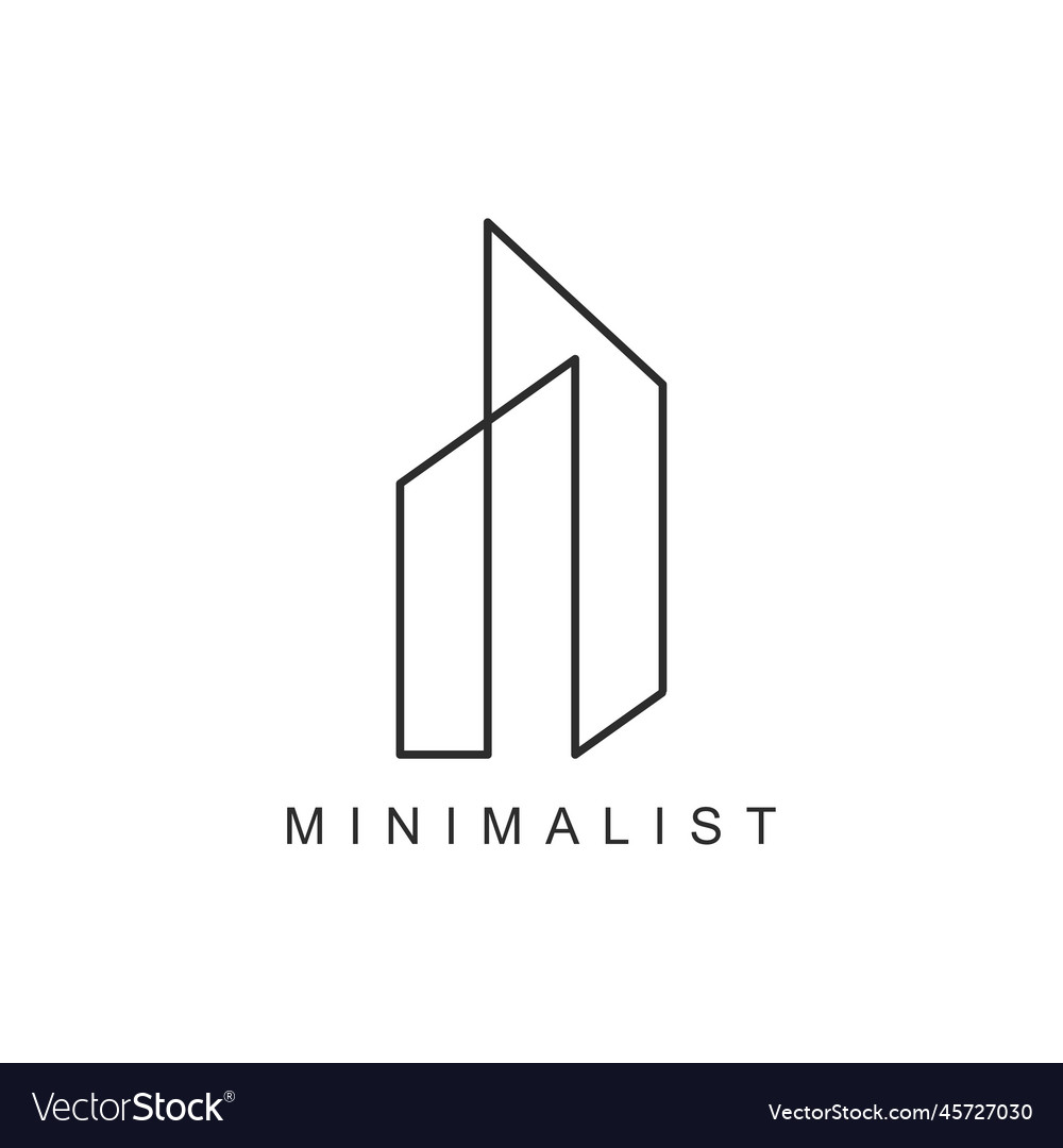 Minimalist real estate logo design simple vector image Minimalist real estate logo design simple