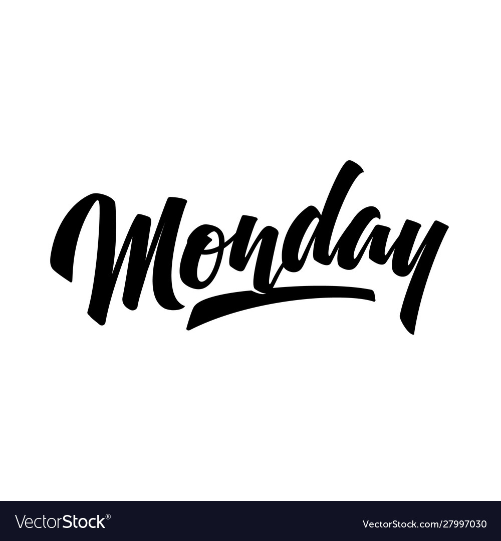 Monday brush pen modern calligraphy Royalty Free Vector