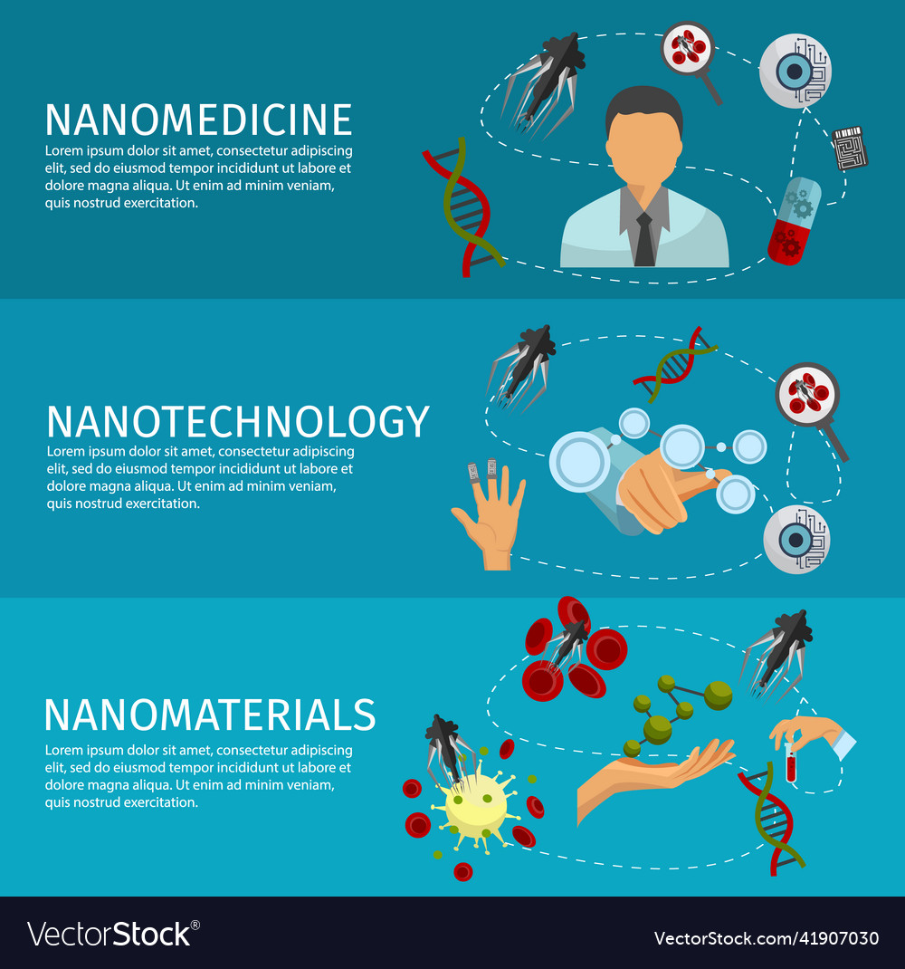 Nanotechnology Banner Set Royalty Free Vector Image