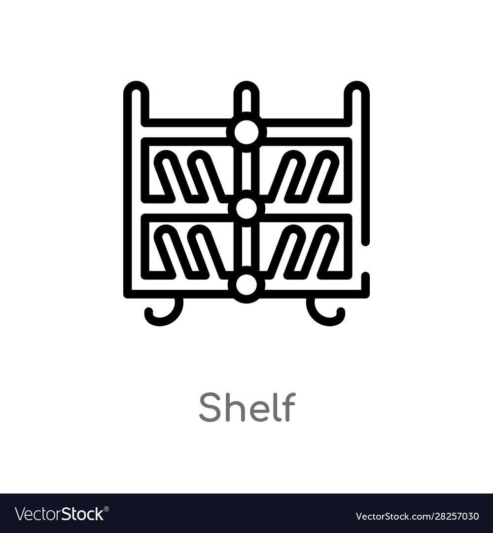 Outline shelf icon isolated black simple line