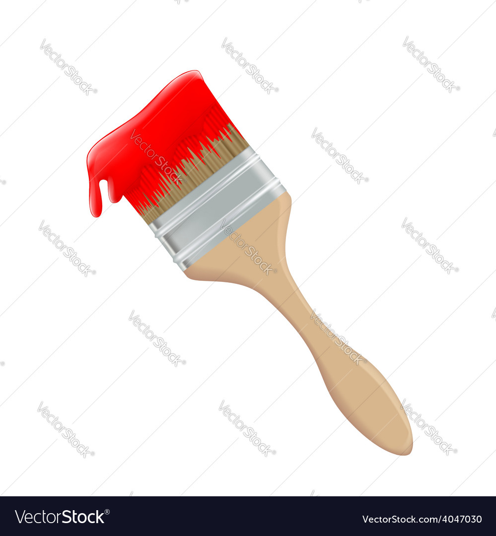 Paint brush and red Royalty Free Vector Image VectorStock