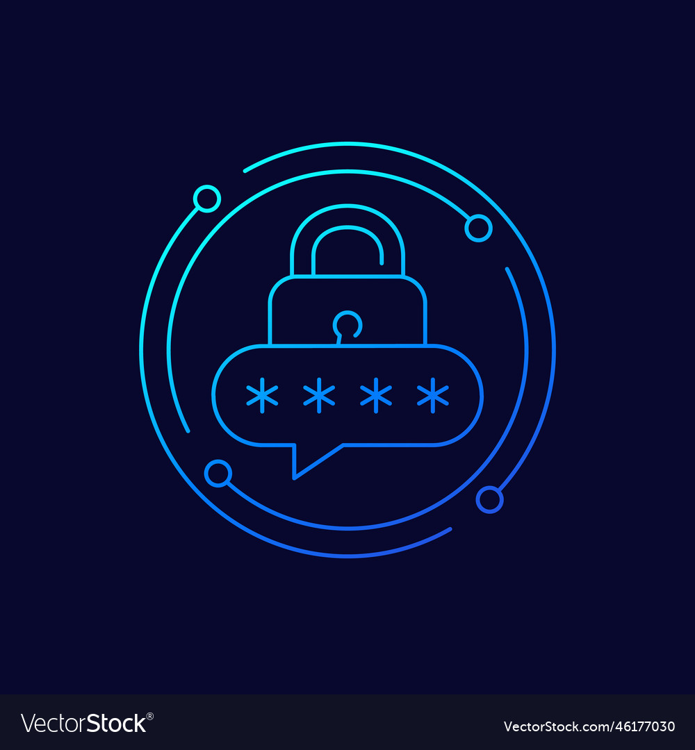 Password access icon linear design