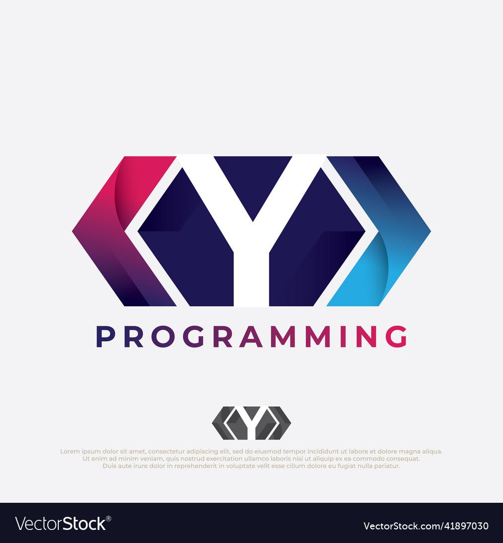 Programmer logo with letter y design code icon