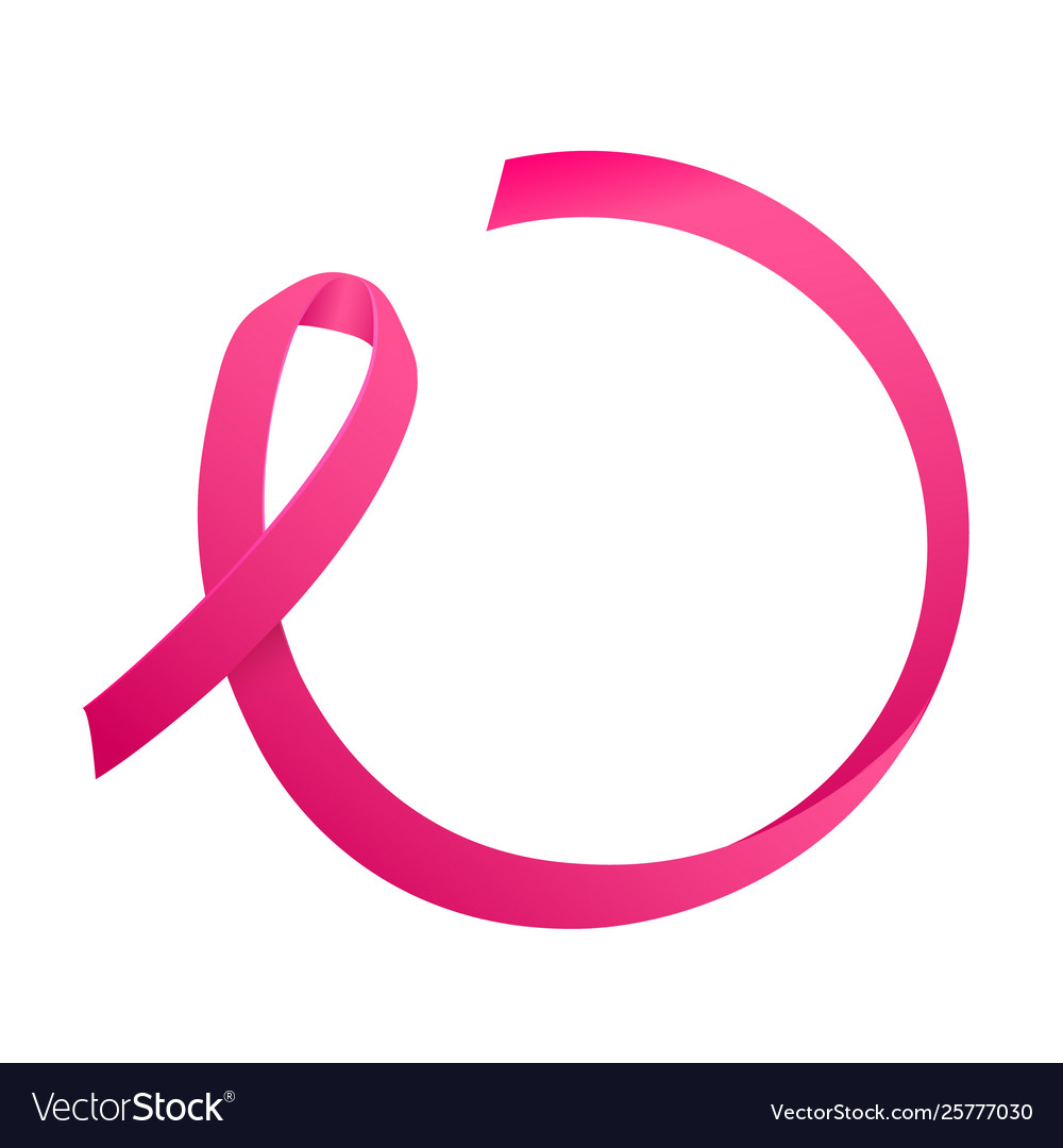 Ribbon breast cancer round consept for text Vector Image