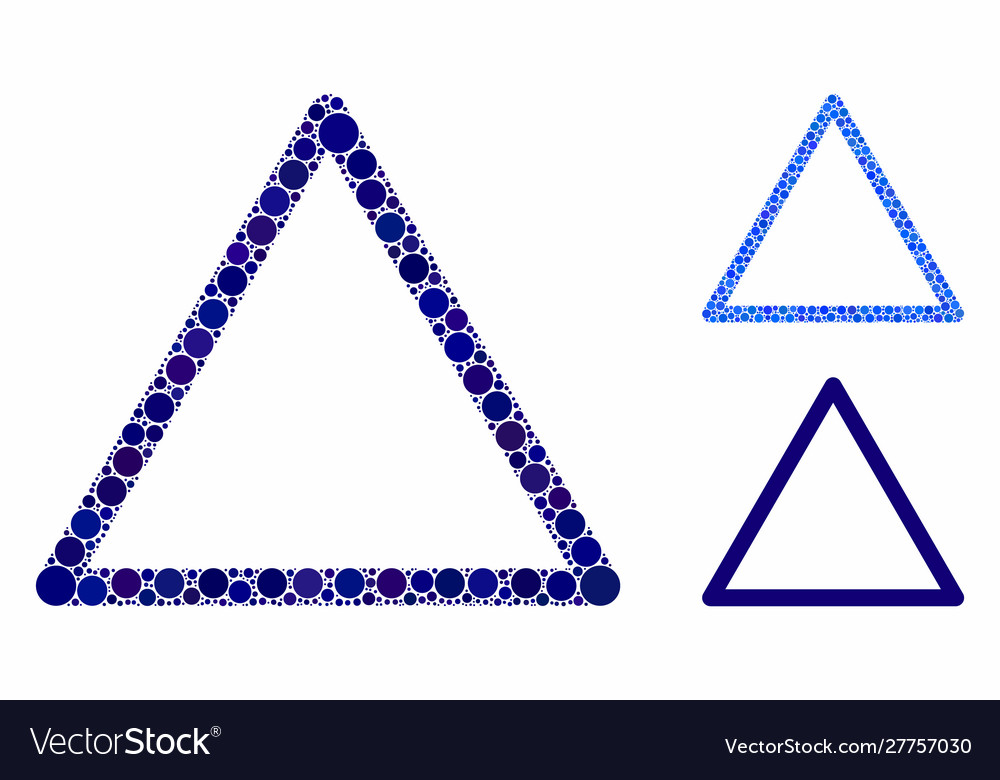 Rounded triangle frame mosaic icon circle dots