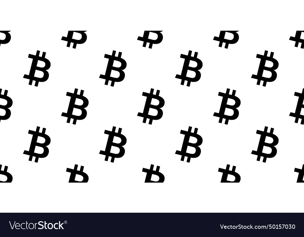 Seamless bitcoin icon pattern repeats vertically