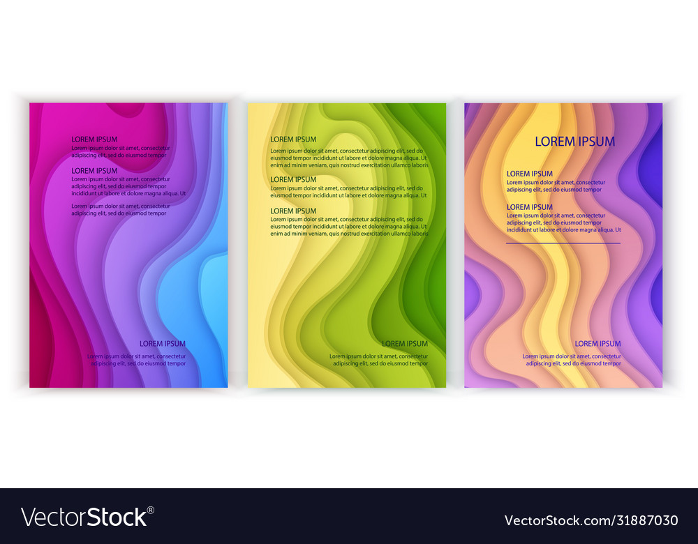 Set banners a4 format with 3d abstract
